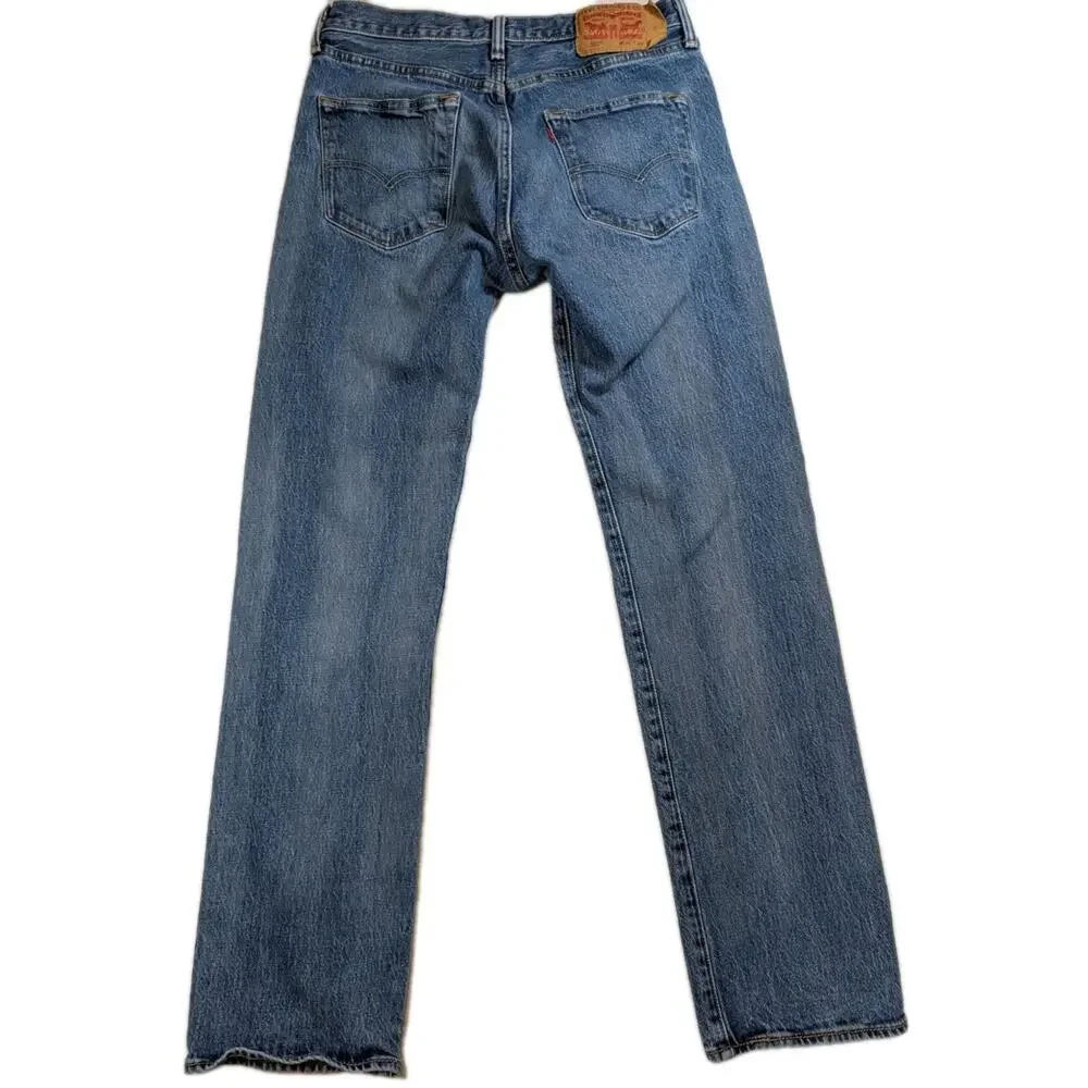 Levi's 501 Jeans Mens 31x32 Medium Wash Button Fly Straight Leg Denim Workwear